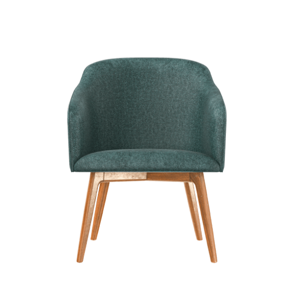 Green chair with wooden legs 60x100 cm