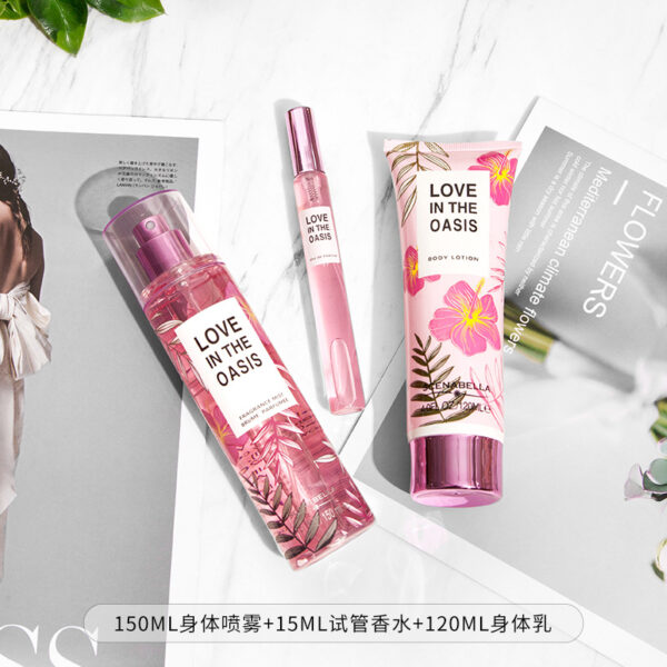 Ladies' Body Lotion with European and American Floral and Fruity Fragrance Notes. Cross-border Skin Care Moisturizer, Perfume Body Spray Gift Box Set - Image 2