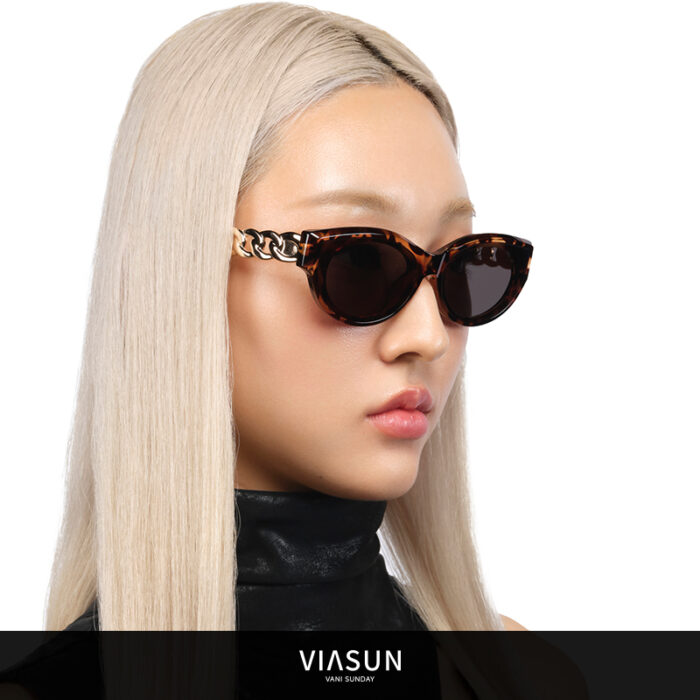 薇尚复古猫眼防紫外线太阳镜8037