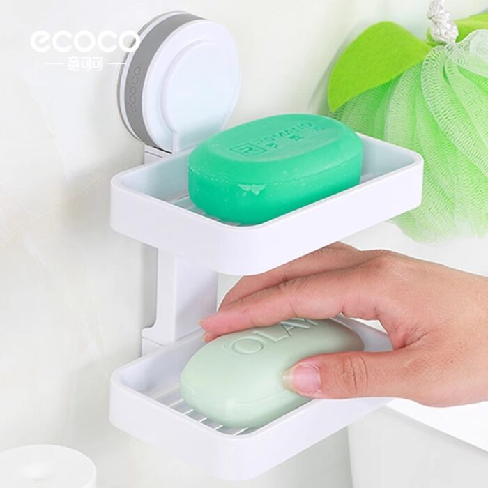 Magicsuction cup double-layer soap holder