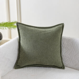 Chenille Geometric Line-Patterned Cushion Cover
