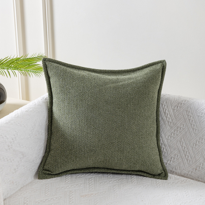 Chenille Geometric Line-Patterned Cushion Cover