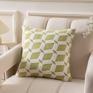 Faux Rabbit Fur Diamond Pattern Pillow Cover