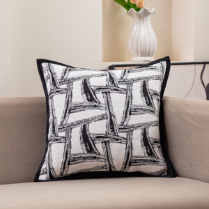 Rabbit Hair Embroidered-Cut Cushion Cover