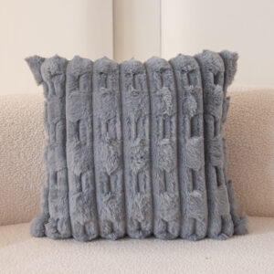 Chenille Black-and-White Cushion Cover