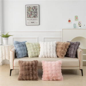 Rabbit Fur Large Bubble Double-Sided Pillow Cover