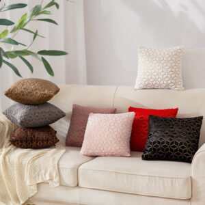 Plush Geometric Diamond Cushion Cover