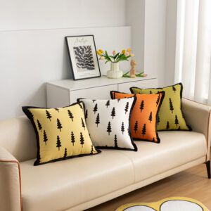 Rabbit Hair Checkered Cushion Cover