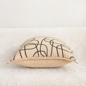 Rabbit Hair Diamond-Checkered Cushion Cover