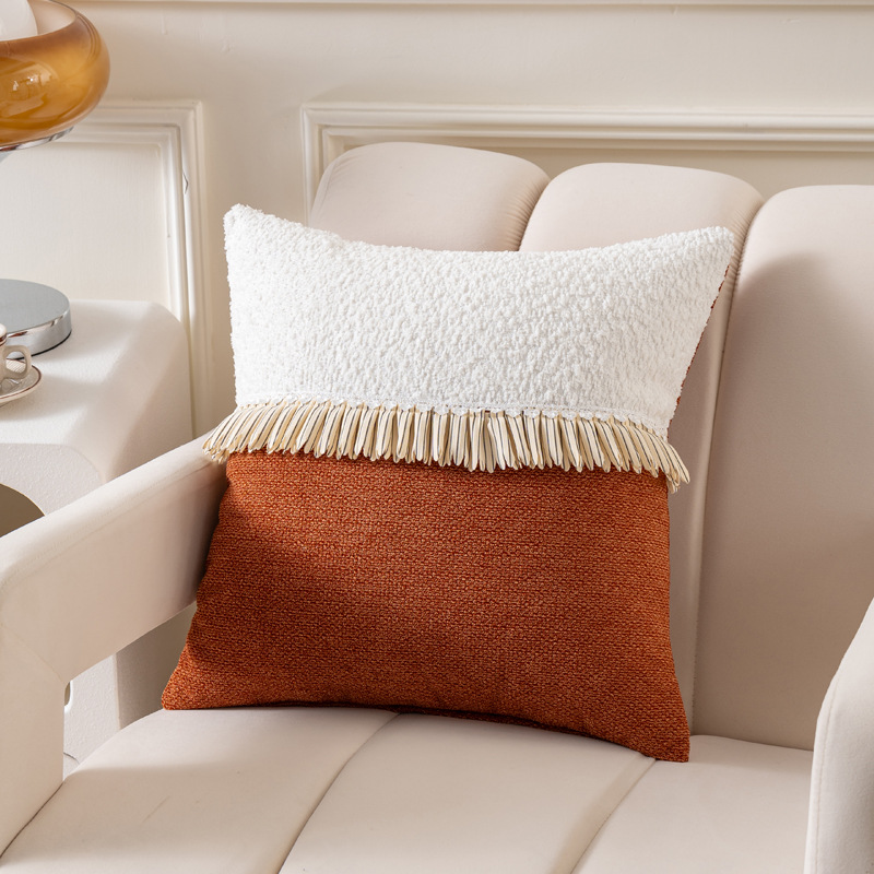 Loop Pile Patchwork Cushion Cover