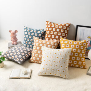 Loop Pile Four-Leaf Clover Cushion Cover