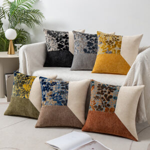 Chenille Yarn Panel Cushion Cover