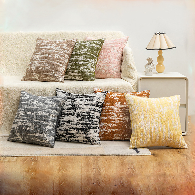 Chenille Snowflake Mink Fur Cushion Cover