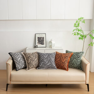 Chenille Zebra-Patterned Cushion Cover